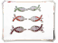 Fabricación hecha a mano pendiente de la joyería del collar del encanto cristalino multicolor de los pescados