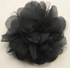 Ramillete artificial negro de la flor artificial de la gasa y de la malla con el perno