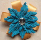 Ramillete de la flor artificial del cordón del algodón tejido para la ropa, flores tejidas hechas a mano